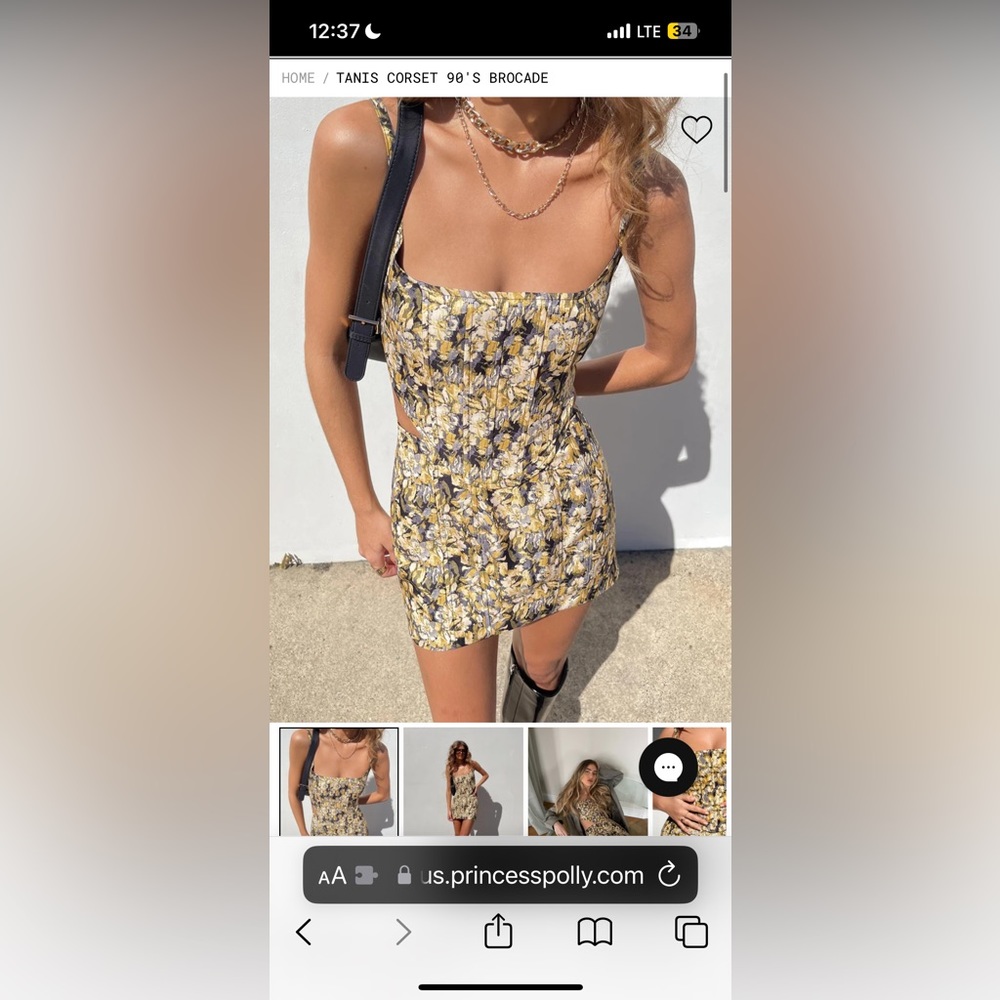 Princess Polly Tania Corset 90’s Brocade